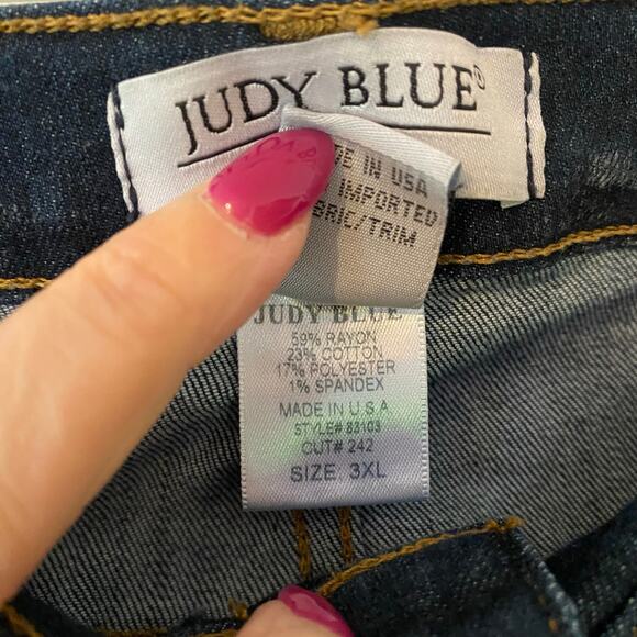 Judy Blue Dark Wash Relaxed Fit Jeans Skinny Straight Preppy Women's size 3XL - Picture 11 of 11